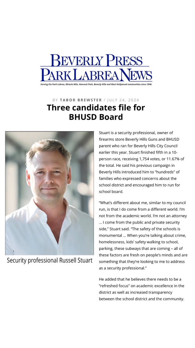 Thank you <a href="/BeverlyPress/">Beverly Press</a> for the interview on my candidacy for #BHUSD #SchoolBoard