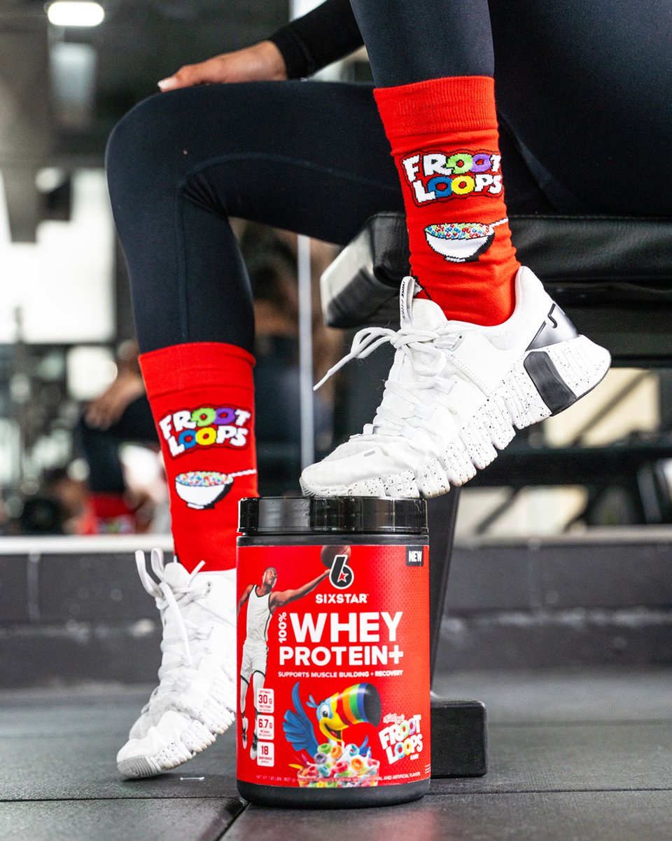 SixStarPro's tweet image. Sock game 💯 today! #frootloops #wheyprotein