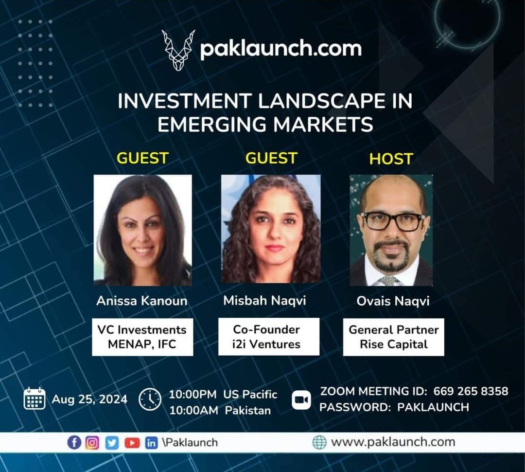 Paklaunch.com (@paklaunchdotcom) on Twitter photo Join us for a conversation with Anissa Kanoun, <a href="/IFC_MiddleEast/">IFC Middle East</a> and <a href="/MizNaQ/">misbah</a>, moderated by Ovais N. on the investment landscape in emerging markets in Pakistan. 
📅Sunday, 25th August, 2024
⏰10am (US Pacific), 10pm (Pakistan)
🔗shorturl.at/PpLk3 Join us for a conversation with Anissa Kanoun, <a href="/IFC_MiddleEast/">IFC Middle East</a> and <a href="/MizNaQ/">misbah</a>, moderated by Ovais N. on the investment landscape in emerging markets in Pakistan. 
📅Sunday, 25th August, 2024
⏰10am (US Pacific), 10pm (Pakistan)
🔗shorturl.at/PpLk3