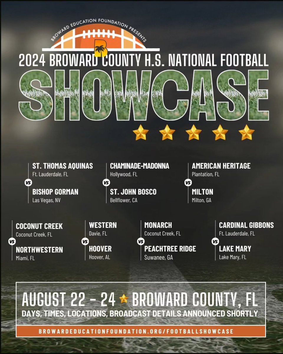 Broward County National High School FB Showcase tweet media