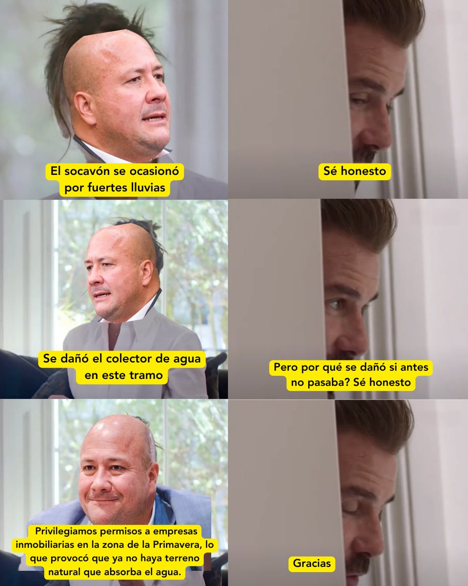 El #socavón da risa pero no de chistoso sino risa nerviosa de que urge dejen de construir en la Primavera arroba Lemus arroba MC