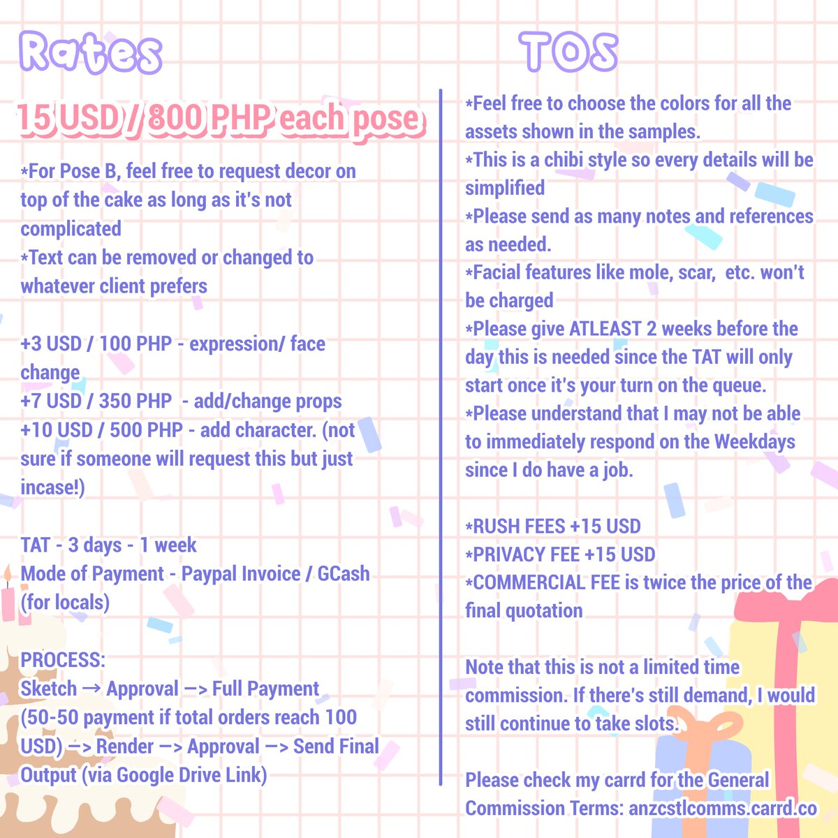 BIRTHDAY YCH COMMS OPEN]] Please read everything before ordering ^^ Feel  free to dm me for inquiries! Likes and rts are highly appreciated 🌸✨️  #commsopen #artcomms