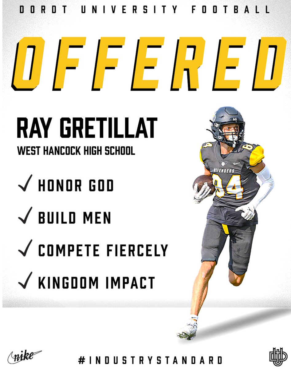 Extremely blessed to have received on offer from Dordt University. <a href="/CoachTeiger/">Coach Luke Munsterteiger</a>