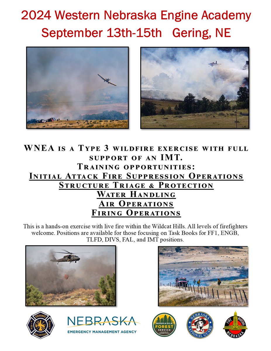 kc0ryz's tweet image. Great opportunity for hands on learning and training. Block out the dates and signup early because these classes fill quickly due to the quality of the program. This will be the 7th year hosting such a great live fire event! #Nebraska #Firefighter #FireOps #Gering