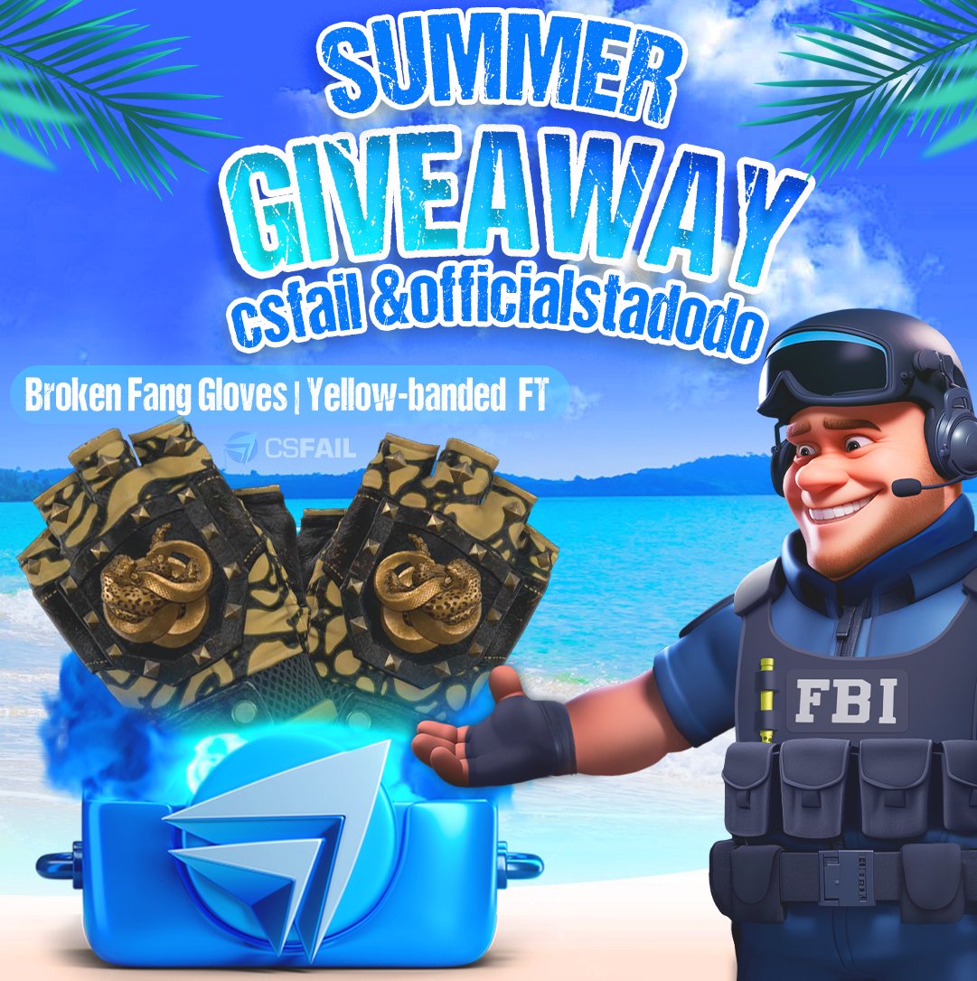 officialstadodo's tweet photo. CS2 GIVEAWAY  

 🎉★ Broken Fang Gloves | Yellow-banded FT 

⬇️How to enter: 

✅Follow 
@officialstadodo 
@csfail2020 

❤️Like 
♻️Retweet 
✍️Tag your best friend! Ends in 7 days! Best of luck! https://t.co/bWLGRgjh74