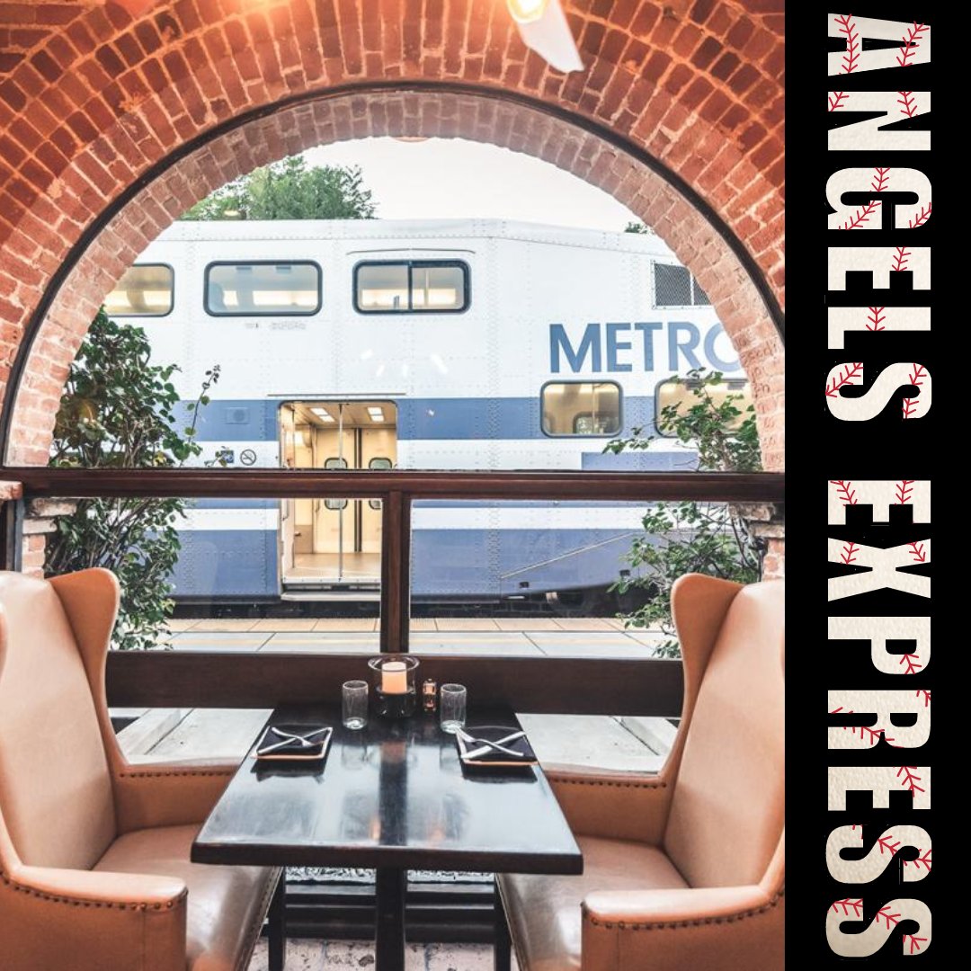 OCMetrolinkNews's tweet photo. Join us tomorrow 𝗙𝗿𝗶𝗱𝗮𝘆, 𝗝𝘂𝗹𝘆 𝟮𝟲 𝗮𝘁 𝟮𝗽𝗺 for a fun Angels pre-game party at Trevor's at the Tracks in San Juan Capistrano! Enjoy free soft drinks, prizes, and 20% off your bill! Meet fellow fans and ride Metrolink to the game. #AngelsExpress #TailgatesAtTrevors https://t.co/J5jtmFBDV3