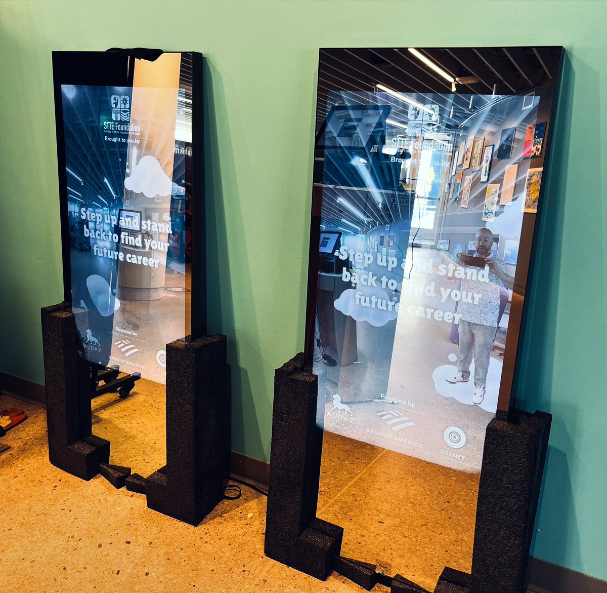 STTE Foundation (@sttefoundation) on Twitter photo 💥Step into the future with <a href="/STTEFoundation/">STTE Foundation</a> #AR mirrors on full display at <a href="/LaNube915/">La Nube</a>.
Powered by <a href="/GeeneeAR/">GEENEE</a> youth will experience learning like never before.
🙌 Sponsored by <a href="/BankofAmerica/">Bank of America</a> <a href="/AudazCapital/">Audaz Capital</a> 💥Step into the future with <a href="/STTEFoundation/">STTE Foundation</a> #AR mirrors on full display at <a href="/LaNube915/">La Nube</a>.
Powered by <a href="/GeeneeAR/">GEENEE</a> youth will experience learning like never before.
🙌 Sponsored by <a href="/BankofAmerica/">Bank of America</a> <a href="/AudazCapital/">Audaz Capital</a>