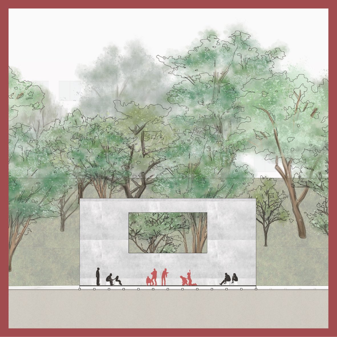 類推する淵
角谷 菜央

400年の記憶をもつ名古屋城の外堀の底につくられる、サイトスペシフィック・アートの制作・展示の場。機能を変えながら形を留めて都市に生き残る外堀の、記憶の再生と類推から立ち上がる建築群。