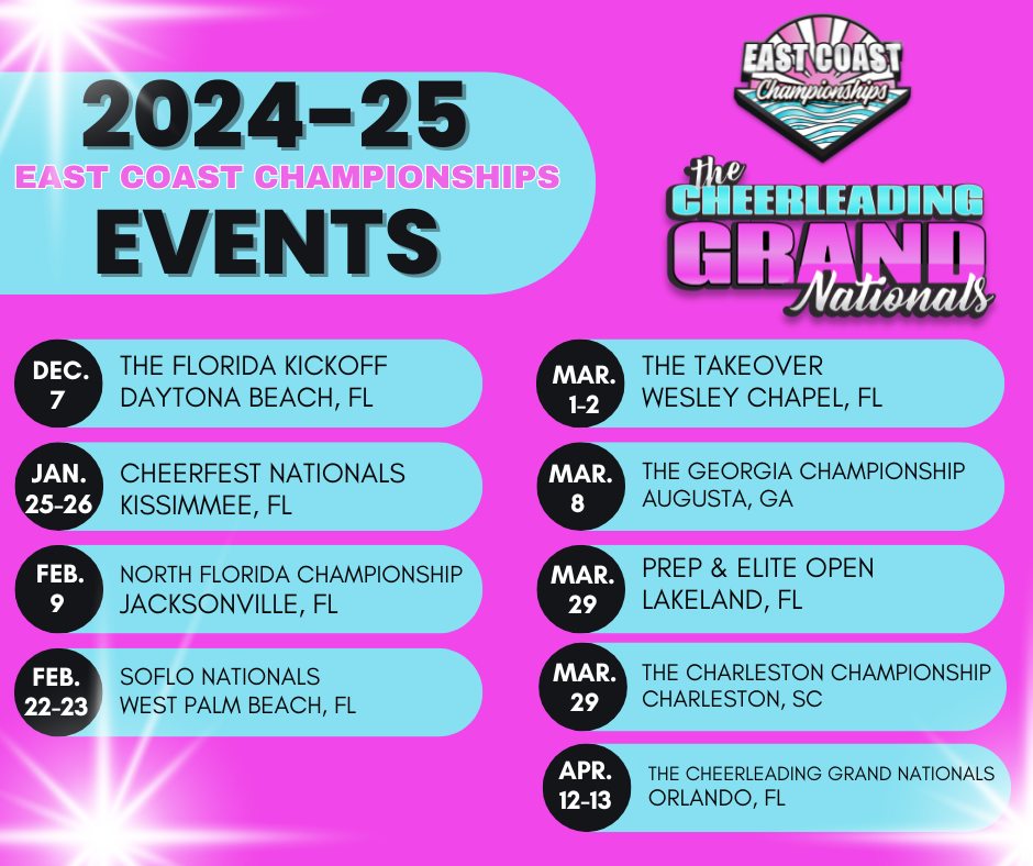 Get ready for the 2024-25 season with East Coast Championships! 💗

Stay up-to-date on all event details and updates/registration by visiting their website: eastcoastchampionships.com

WHOSE COMING? We can't wait to see you on the mat.

#theCDIP #eastcoastchampionships