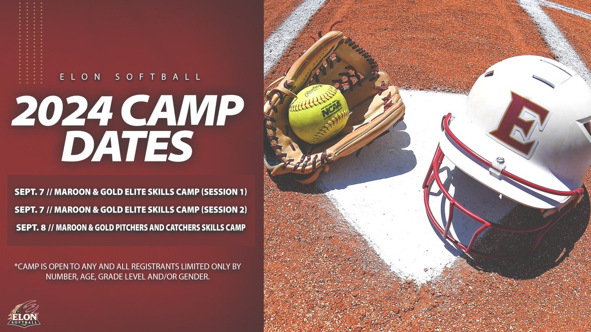 🚨 𝐂𝐀𝐌𝐏 𝐔𝐏𝐃𝐀𝐓𝐄 🚨

New dates adjusted for our Elite and Pitchers &amp; Catchers camp this September!

bit.ly/3Yj6PiZ

#EUSB 🥎