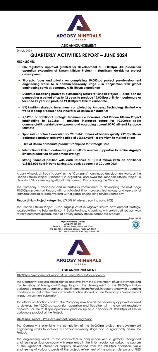 Argosy Minerals Ltd tweet media