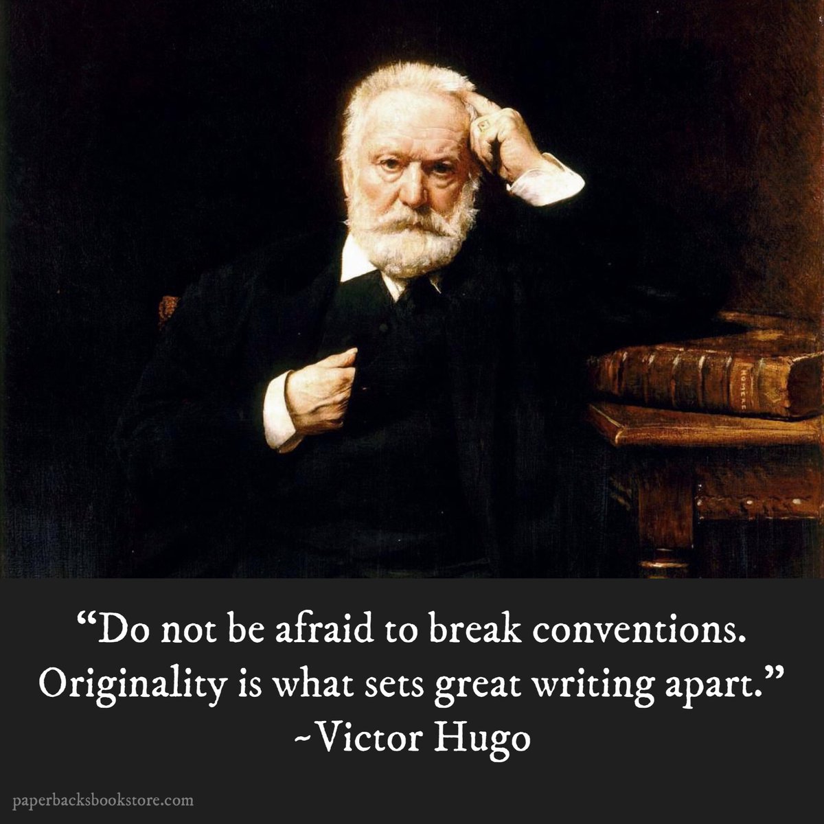 Paperbacks_Plus's tweet image. 🖤✒️📖
&quot;Do not be afraid to break conventions. Originality is what sets great writing apart.&quot; ~Victor Hugo

#breakconventions #Originality #greatwriting #VictorHugo #artofwriting #onwriting #writer #storyteller #books #writers #writing #literature #fiction #bookworm #lovetowrite