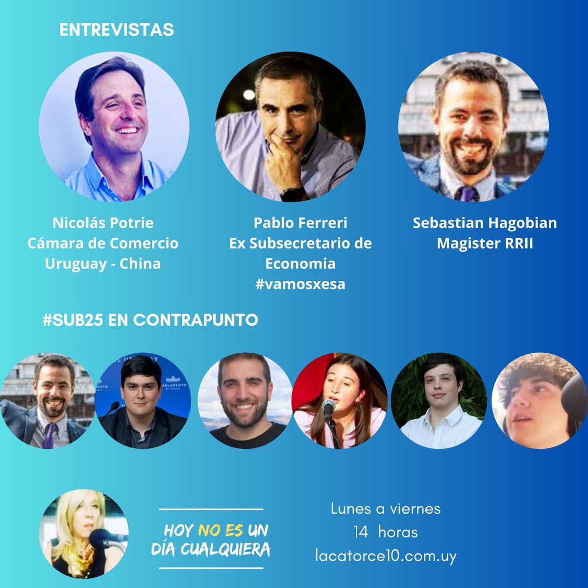 crisricheri's tweet photo. ((🔴)) Viernes
#HoyNoEsUnDiaCualquiera
🕐14 hs 🎧 https://t.co/zCS0Xx5ap2
@NPotrie
Presidente @CamaraUruChina
@pabloferreri
Ex subsecretario de Economía
@vamosxesa
@sebahagobian
Observador Elecciones en Venezuela
Sigue con el Contrapunto de la #sub25 https://t.co/7UGZUG7Mtc