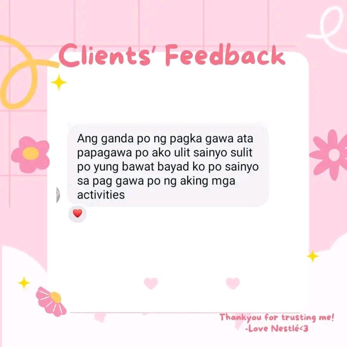 nestleeeey's tweet photo. Hello! if ever need niyo ng help sa paggawa ng RESEARCH/ THESIS, ESSAYS, LABORATORY REPORT/ACTIVITIES/ POWERPOINT PRESENTATIONS, SCRIPT ETC.

LAGI PO AKONG AVAILABLE FOR RUSH AND NON RUSH COMMISSIONS. MESSAGE ME LANG FOR INQUIRIES. 💗 https://t.co/saUFUCdErK
