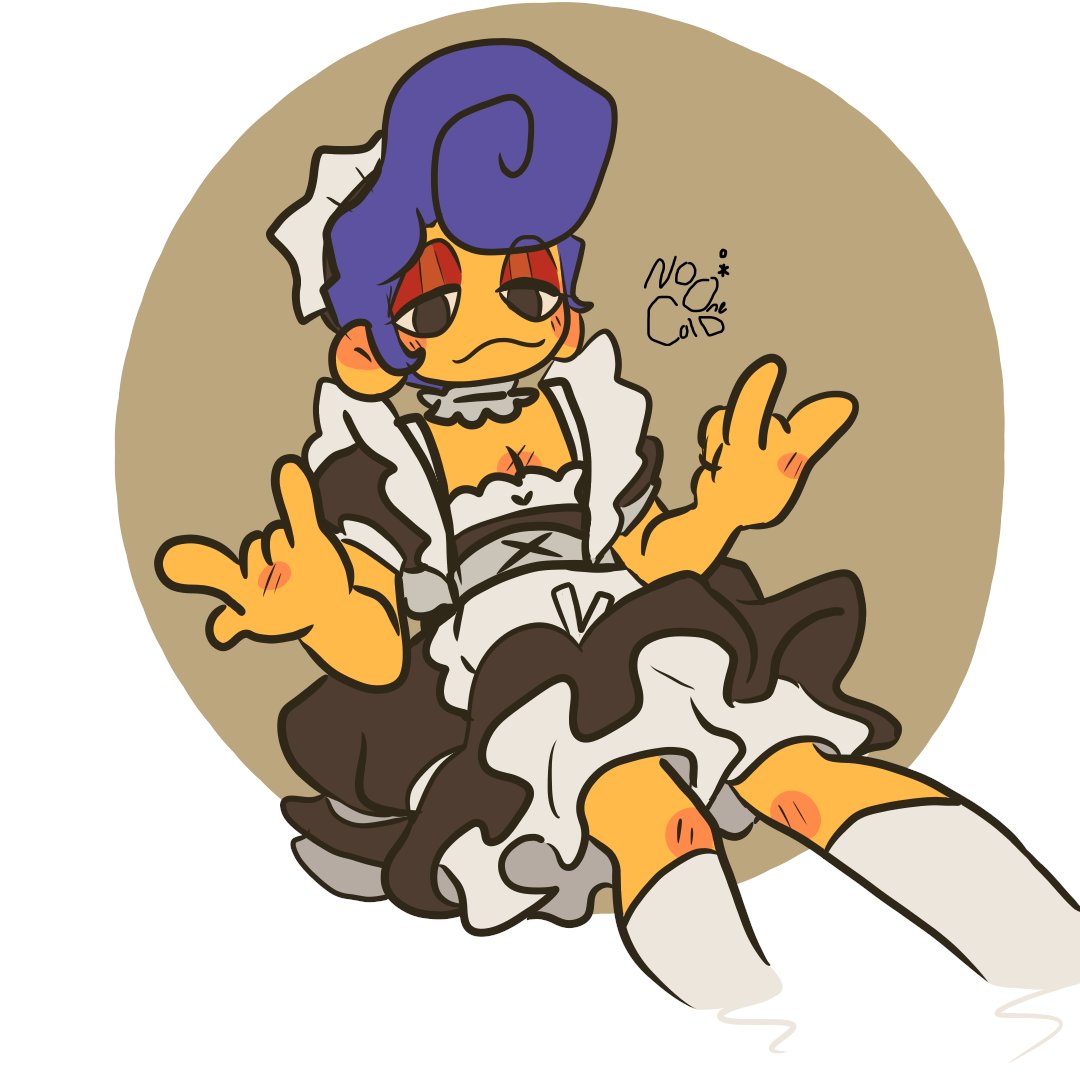 NoOneCold's tweet image. #WallyDarling #WelcomeHome #fanart #doodle
I Drew a Maid Wally. Possibly the next outfit for the Vrchat wally model I made.