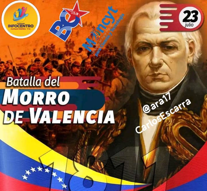 El 23 de julio de 1811 se libra la batalla del Morro de Valencia, primera de la Campaña de Valencia. El general Francisco de Miranda atacó la posición del Morro, controlada por los realistas. <a href="/NicolasMaduro/">Nicolás Maduro</a> <a href="/Gabrielasjr/">Gabriela Jiménez</a> <a href="/LaRosaInfoVE/">LaRosaInfoVE</a> <a href="/Soykarinacarpio/">Karina Carpio</a>