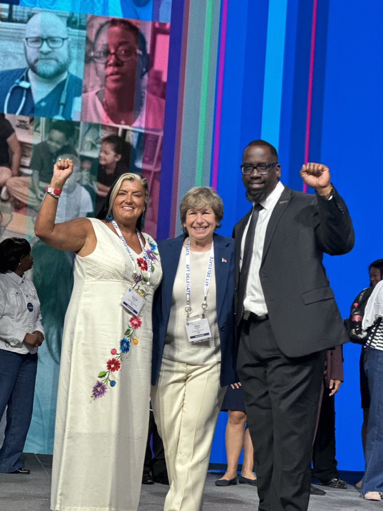 Randi Weingarten 🇺🇸💪🏿👩🎓🟣🇺🇦 (@rweingarten) on Twitter photo I’m honored to have been reelected at the <a href="/aftunion/">AFT</a> convention. Thank you for trusting our slate to build on the progress of 1.8 million members, organizing wins from coast to coast, and most importantly real solutions for everyone to have a better life. <a href="/AFTEVPDeJesus/">Evelyn DeJesus AFTExecVP 🇺🇸🇵🇷📚👩🏻🏫⛪️</a> <a href="/FedIngram/">Fedrick Ingram</a> I’m honored to have been reelected at the <a href="/aftunion/">AFT</a> convention. Thank you for trusting our slate to build on the progress of 1.8 million members, organizing wins from coast to coast, and most importantly real solutions for everyone to have a better life. <a href="/AFTEVPDeJesus/">Evelyn DeJesus AFTExecVP 🇺🇸🇵🇷📚👩🏻🏫⛪️</a> <a href="/FedIngram/">Fedrick Ingram</a>