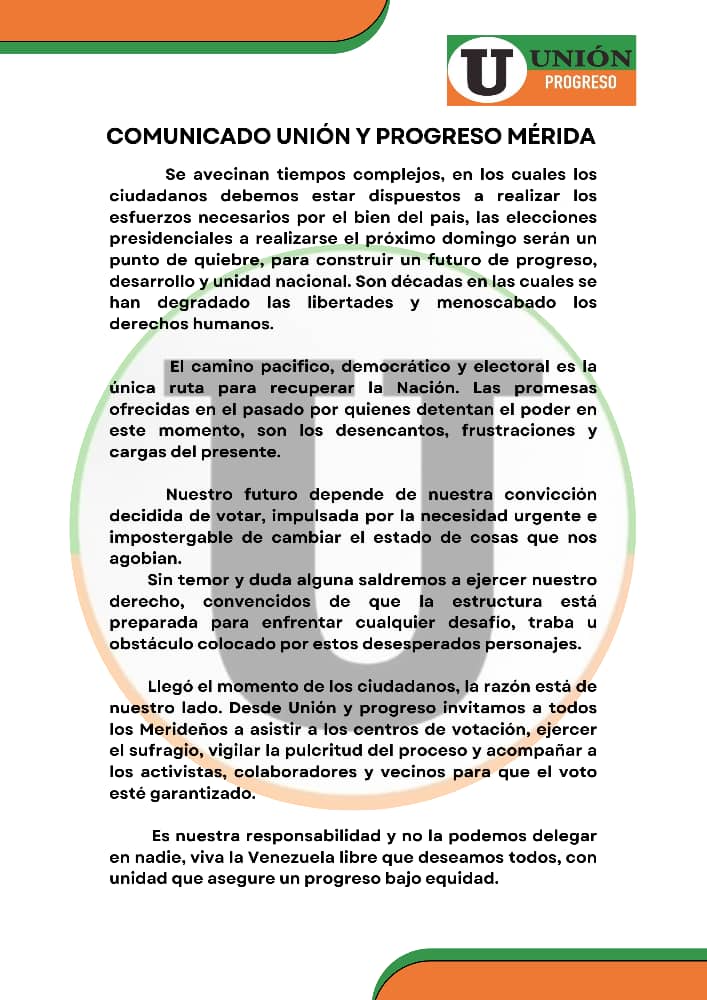 #25jul #COMUNICADO  Unión  y Progreso Mérida 

@up_merida