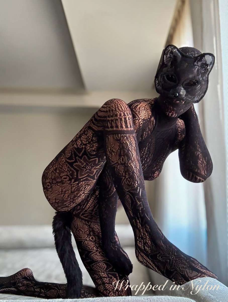 This predator is looking for her prey 🐈‍⬛🖤 Want to see more? 

fans.ly/wrappedinnylon 

#encasement #nylons #pantyhose #fetish #kitty #BlackPanther #cat #hosiery #lingerie