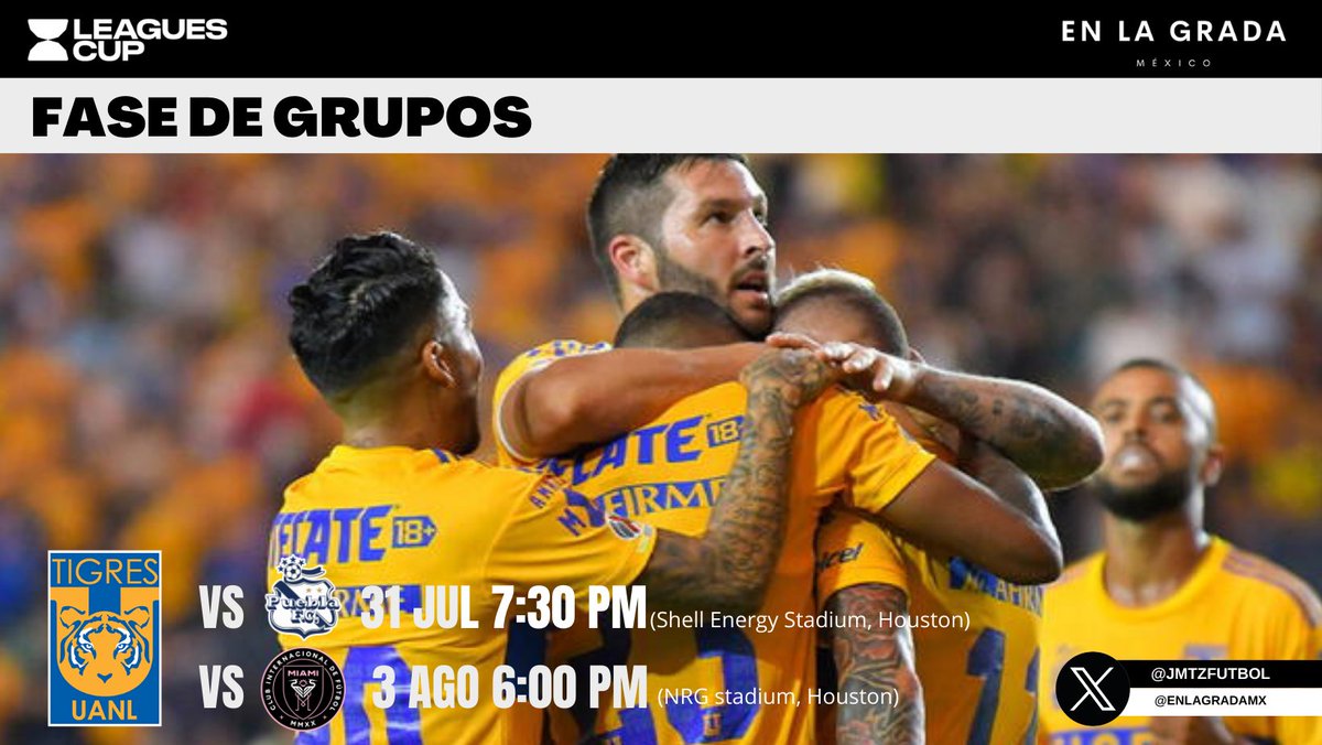 Partidos de Club Tigres en la Leagues Cup 🇺🇦

¿Cuáles son tus pronos? 👀

Sigue a <a href="/idiomaskoemty/">Idiomas Königsberg</a> para aprender francés
✍️<a href="/JMtzFutbol/">Juan Mtz 🎙️</a>