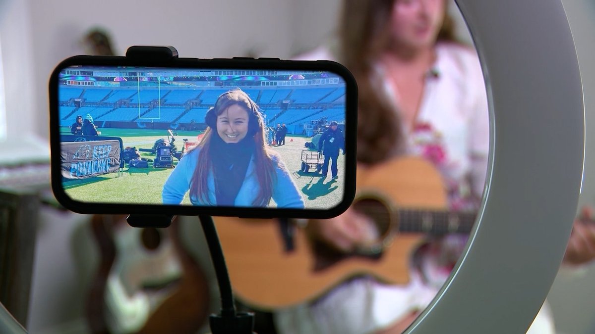 NASHVILLE DREAMS 🎸🎶 | Mary English normally would be immersed in #Panthers training camp, but instead she'll "keep pounding" towards her country music career. <a href="/AbsoluteLe/">John Le - Queen City News</a> 

➡️ tinyurl.com/5xtk744w