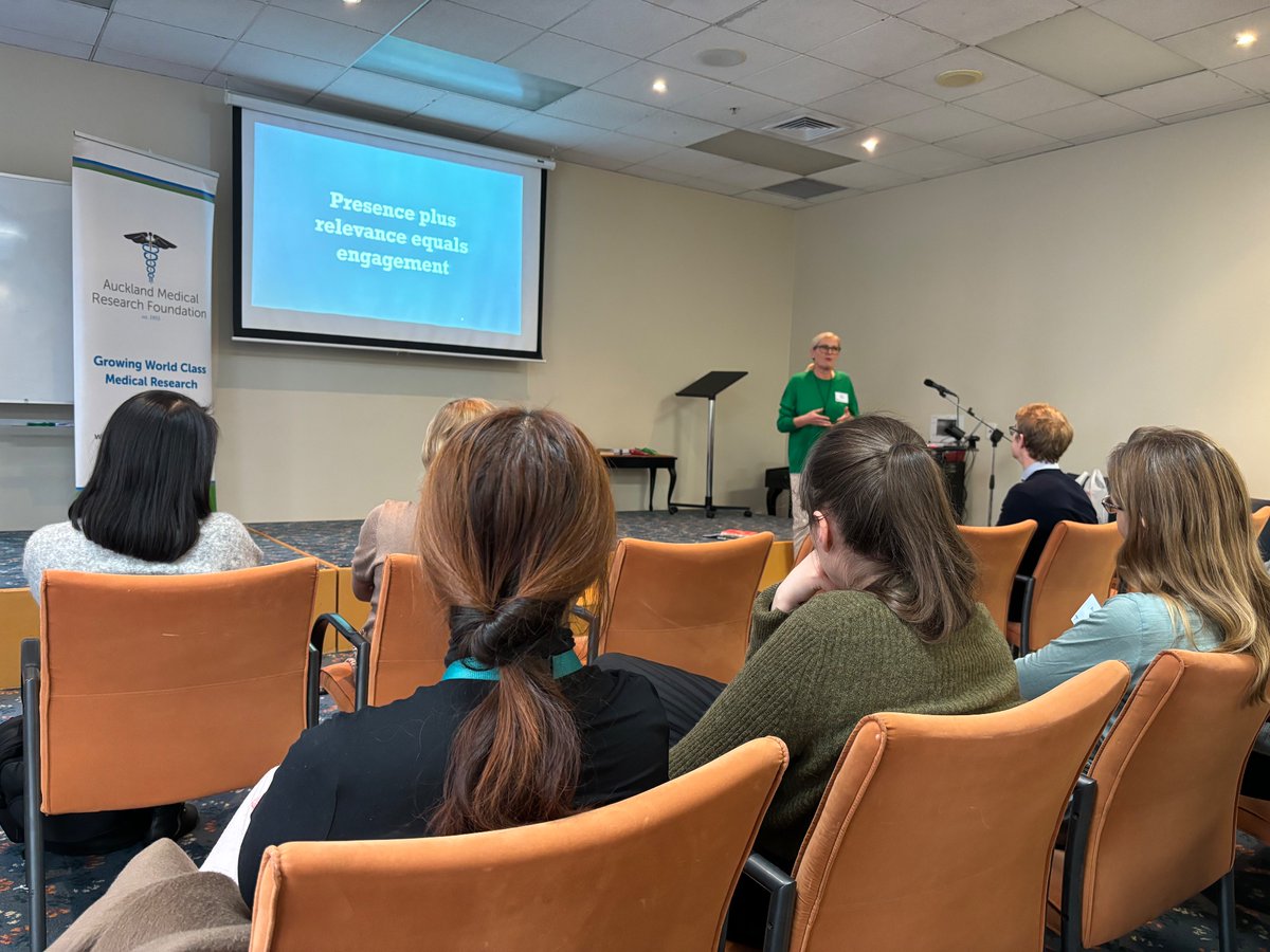 MedResearchNZ's tweet photo. “Presence plus relevance equals engagement” - thanks to Sue Giddens for kicking off our 2024 Researcher hui for AMRF career award recipients. https://t.co/jQEa1cQbuA