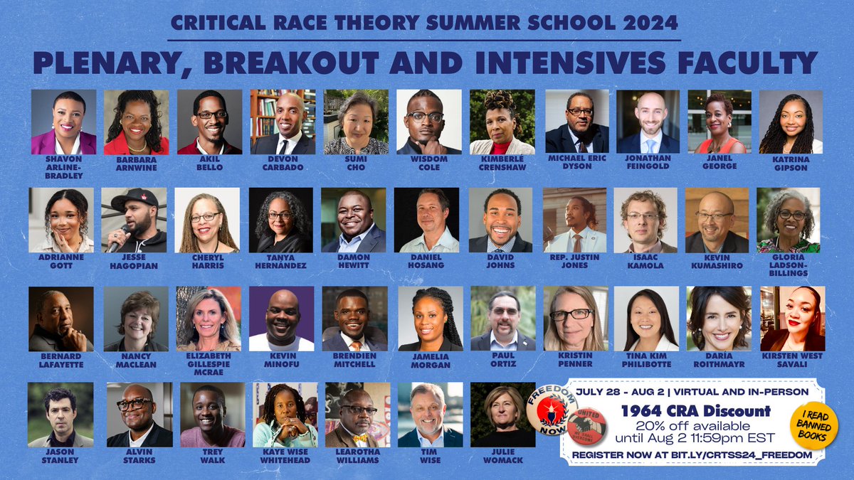 We're 3 days away from our 5th annual #CRT Summer School! You don't want to miss this timely event to receive the tools &amp; knowledge to advocate for meaningful change in your communities! 

There's still time to register: bit.ly/CRTSS_FREEDOM

#FreedomSummer2024