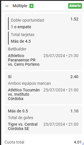 NN_Analistas's tweet photo. 🚨🚨COMBINADA X4🤩
Terminamos el dia con este #Stake3
🇧🇷Veo un paraense superior que cerro y un partido lleno de foules
🇦🇷En tucuman Atletico se hace fuerte y un gol te mete y Instituto cada vez esta mucho mejor de visitante
🇦🇷En Tigre veo un gol segurisimo. https://t.co/YiF2kx7JBS