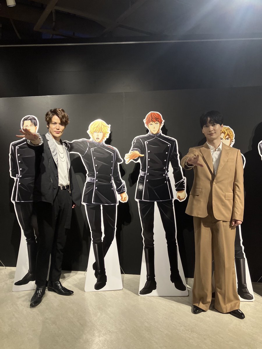 【ご来場のお礼】

地上波初放送記念イベント後に
有楽町マルイで開催中「銀河の歴史展・東京」に

ラインハルト役　宮野真守様
キルヒアイス役　梅原裕一郎様

がお越しくださいました✨
シリーズイラストの構図で
お写真を取らせて頂きました！

宮野さん、梅原さん、ありがとうございました！