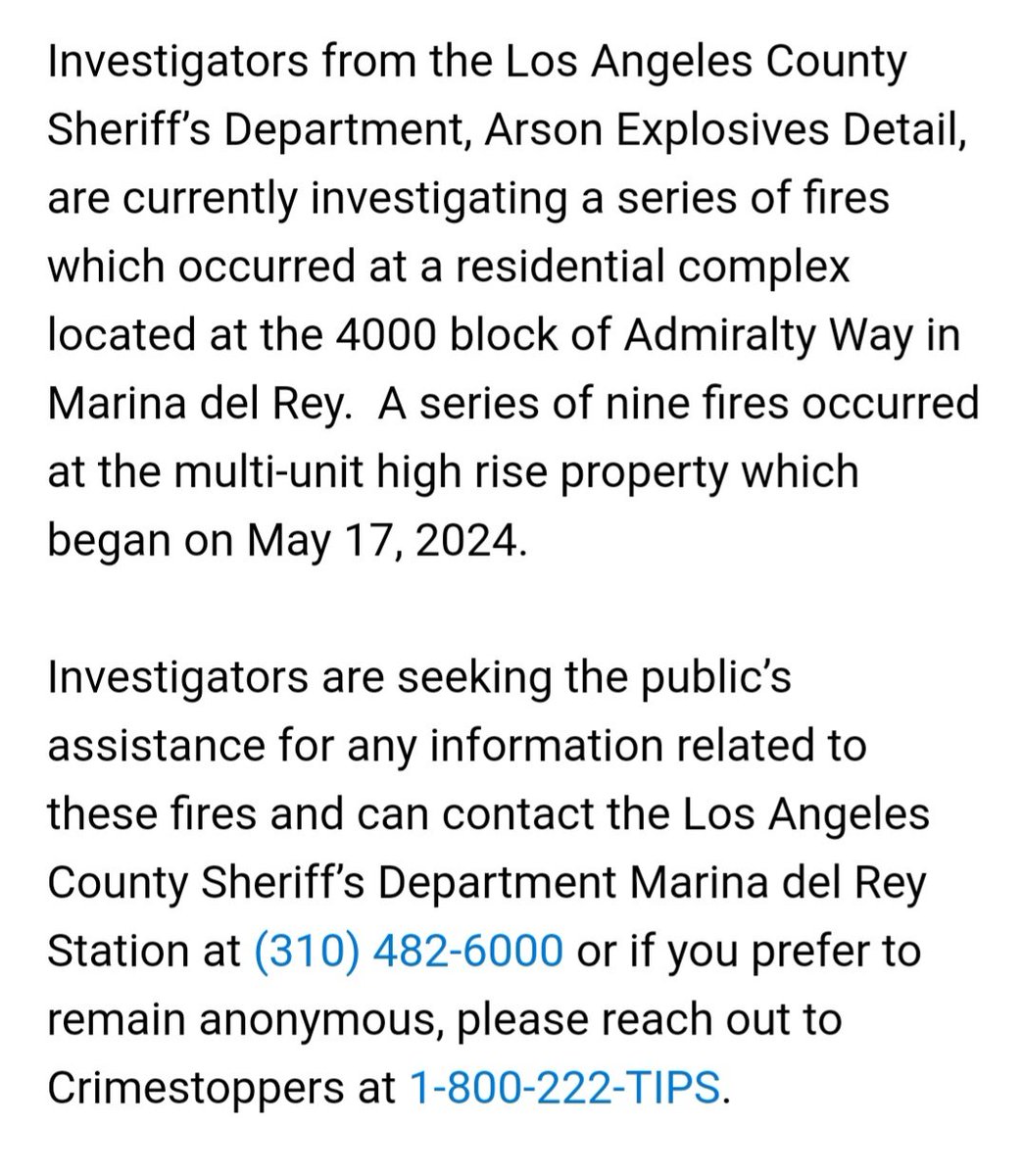 LASD Marina del Rey Station tweet media
