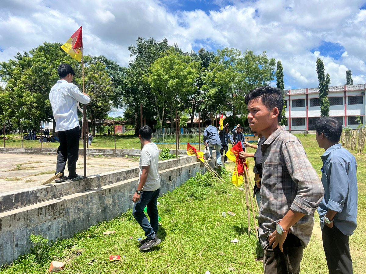 tisftipra's tweet image. Glimpse of the #TISF Khowai unit&apos;s flags affixing program at D.D.M.C., we stand united in our pursuit of empowerment and progress of the indigenous students. 

#StandForUnity 

#BubagraLongLive 
#TISFLongLive