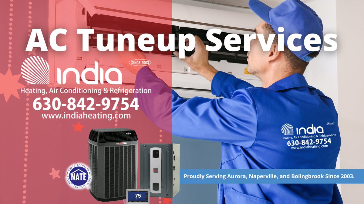 indiaheating's tweet photo. Preventative maintenance is key! Schedule your annual AC tune-up with https://t.co/Tj25BmBMu4 in Naperville and avoid costly breakdowns during peak summer months. #NapervilleACMaintenance #PeaceOfMind #SummerPreparedness https://t.co/TQjcXhKal9