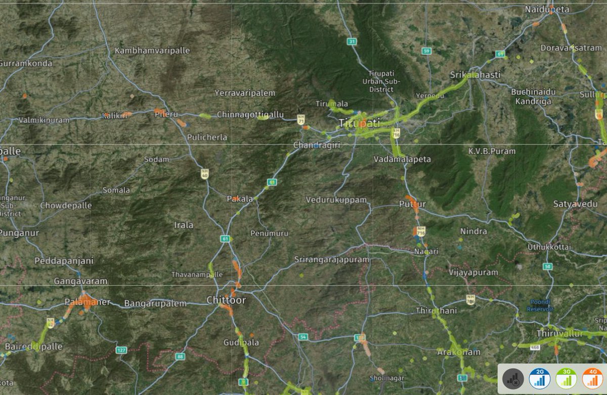 Madhu07120's tweet photo. kindly increase the 4G services in these routes. 
Signal shifting from 4g to 3g very frequently and receiving very week 4g signal as of now. the mid point of these places requires 4g for standard network. 
#chittoor &amp; #piler, #pakala &amp; #tirupathi #BSNL4GSaturation https://t.co/vDsEDPED1A