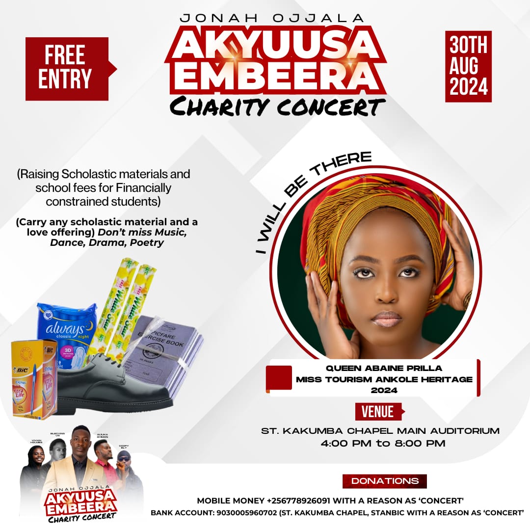 Abigail kirabo (@abbiegift6) on Twitter photo The <a href="/AnkoleCrown/">Miss Tourism Ankole π</a> fraternity will be part of the charity concert organized by <a href="/KakumbaChapel/">St.Kakumba Chapel, Kyambogo University</a> on 30th August, 2024. Please donate any amount to support these souls that want to go to school but can't get the materials and school fees.<a href="/HopekinsWin/">Winnie Hopekins</a> <a href="/Prillanimurungi/">Abaine Prilla Tumusiime</a> <a href="/k_hannaclaire/">kunda Inshuticlaire</a> The <a href="/AnkoleCrown/">Miss Tourism Ankole π</a> fraternity will be part of the charity concert organized by <a href="/KakumbaChapel/">St.Kakumba Chapel, Kyambogo University</a> on 30th August, 2024. Please donate any amount to support these souls that want to go to school but can't get the materials and school fees.<a href="/HopekinsWin/">Winnie Hopekins</a> <a href="/Prillanimurungi/">Abaine Prilla Tumusiime</a> <a href="/k_hannaclaire/">kunda Inshuticlaire</a>