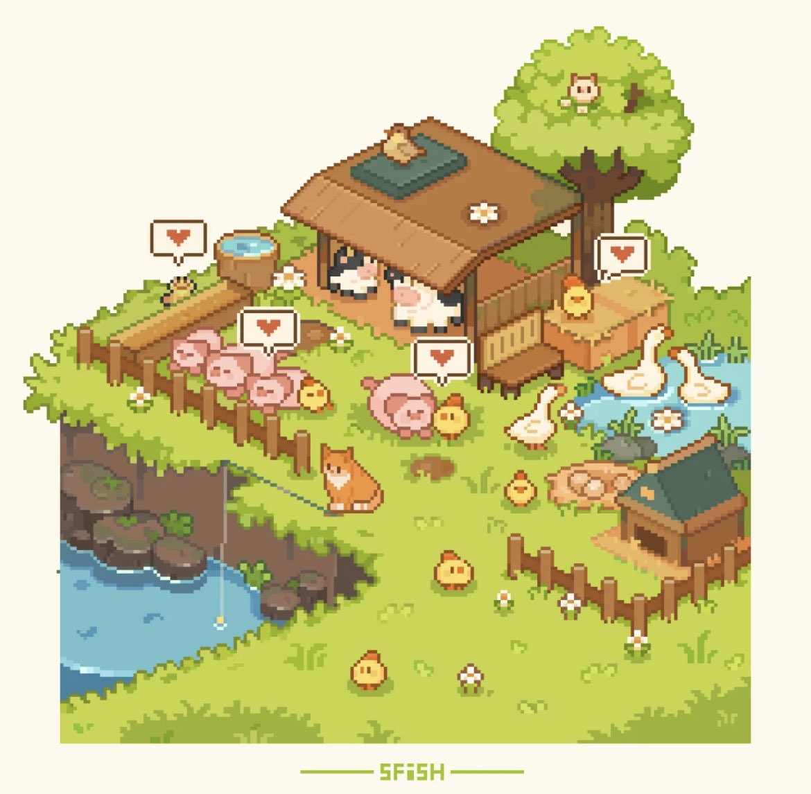 Pretend to be working on a game scene An illustration for a poster manuscript ~ Do not reproduce 
#pixelart #ドット絵