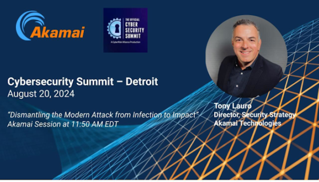FRYTRIXTER's tweet photo. Join @Akamai at the Cybersecurity Summit in Detroit on August 20th as Tony Lauro, Akamai’s Director of Security Strategy, presents “Dismantling the Modern Attack from Infection to Impact." Register here. #OfficialCyberSecuritySummit @CyberSummitUSA https://t.co/NCRnLTJVir https://t.co/KAisUKqw8a