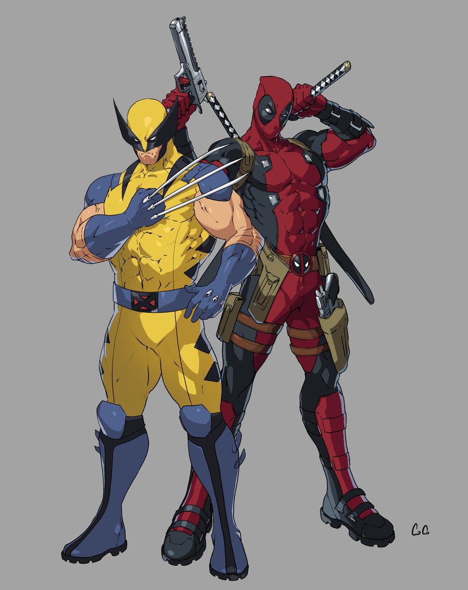 #DeadpoolAndWolverine doodle. It's just my Wolverine and Deadpool drawings together, but they still achieve the desired effect, lol.