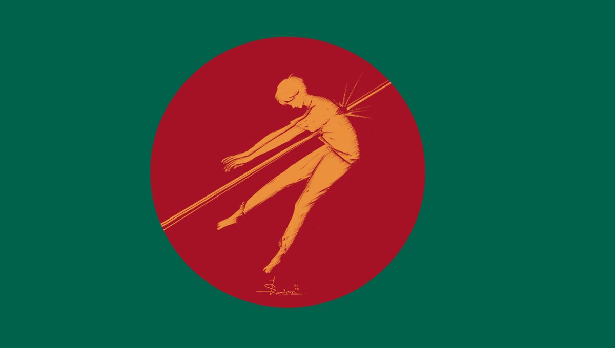 Shamiron07's tweet photo. Our national flag got cursed

#StudentsUnderAttack #Save_Bangladeshi_students #AllEyesOnDhakaUniversity #AllEyesOnDhaka #SaveBangladeshiStudents #quotamovement2024  #QuotaReformProtest https://t.co/L2BJqQwrwg