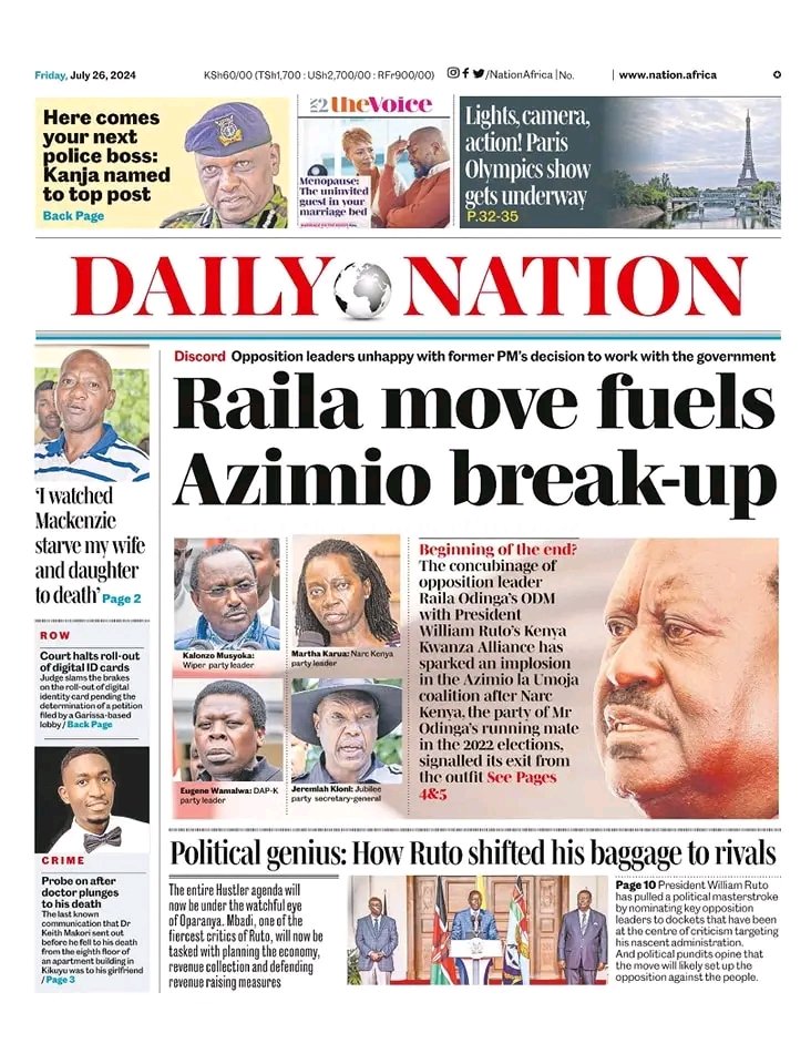 omwambaKE's tweet photo. Today's Bold Headlines guys! https://t.co/EEIohgVkSX
