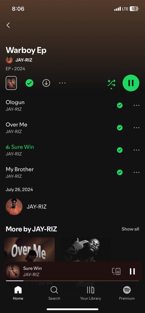 JamiuSoliu95962's tweet photo. Finally no more waiting warboyEp don come oo 🔔🔔 e don land for Nigeria too🔥🔥,
You can now download warboy Ep 💥🔥 on all streaming platform fans keep streaming and don't forget to tell a friend to tell friend keep streaming guys 🔥💥💥💥✅💯
#warboyEP #meetjayriz #warboyEP https://t.co/UgJdK3N7lV
