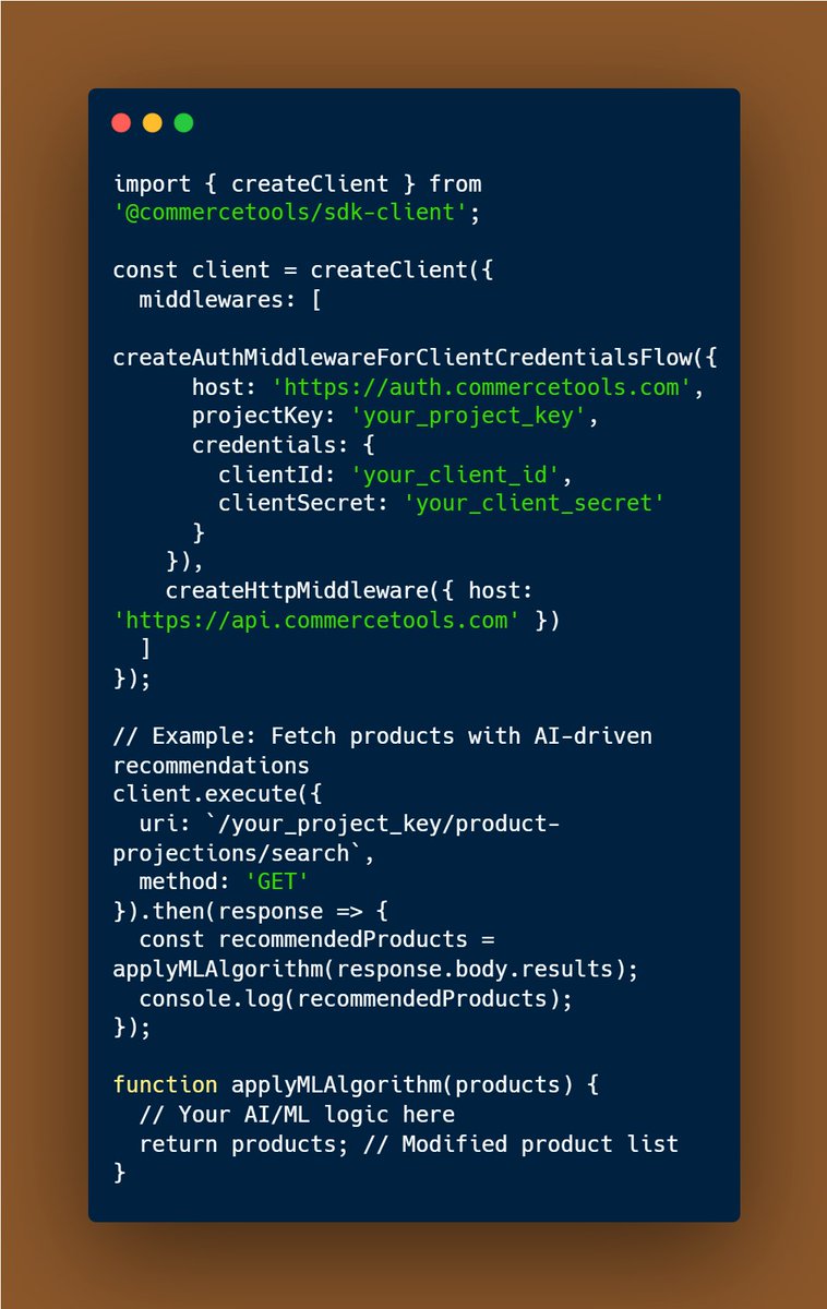 nrachabathuni's tweet photo. ๐๐ฎ Revolutionize #ECommerce with AI & ML! Create an immersive shopping experience with #Commercetools.
Transform shopping with smart tech! #WebDev #ECommerce #AI #ML #SEO #JavaScript #DevCommunity #OnlineShopping https://t.co/YFmlZB66aY