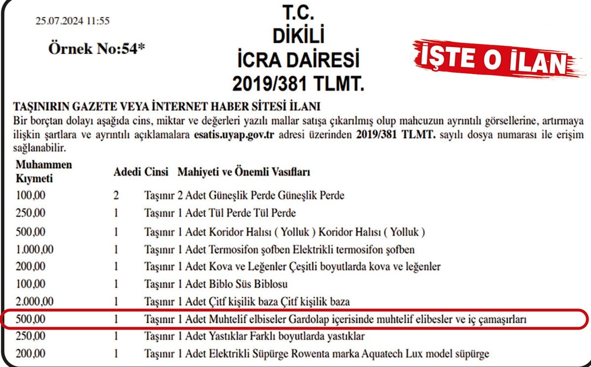 yirmiucderece's tweet photo. 📍Espriydi AK Parti ile o da gerçek oldu: Artık donumuza kadar alıyorlar!

İzmir'in Dikili ilçesinde borcunu ödeyemediği için evine icra gelen gariban bir vatandaşın iç çamaşırları İcra Dairesi tarafından satışa çıkarıldı.

(Sözcü - Saygı Öztürk) https://t.co/338Ngc1j7E