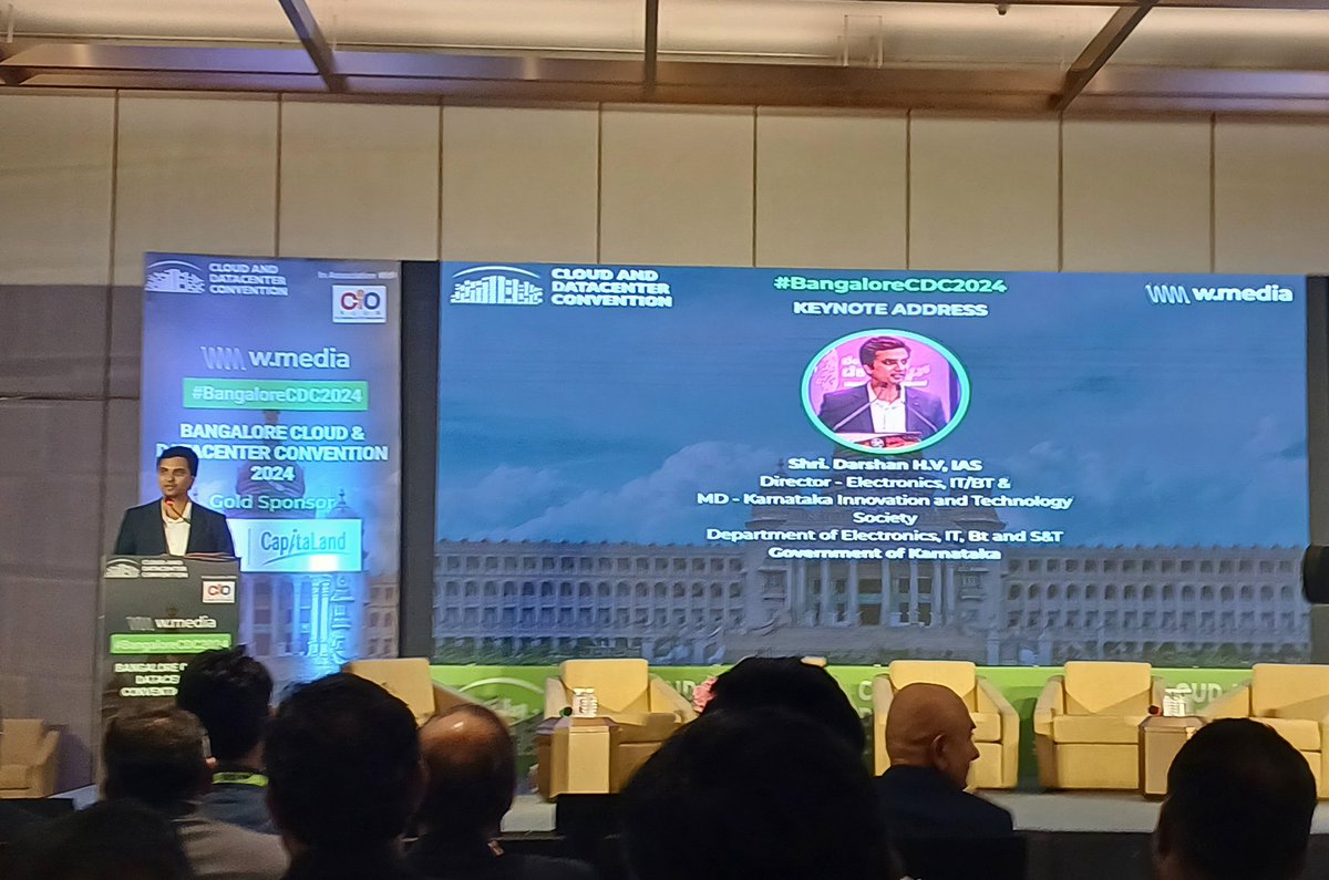 drsharavanan's tweet photo. #wmedia
#BangaloreCDC2024
Keynote address banglore has the environment to start the Data centers. Reliable power source, High speed connectivity, wired and wireless, Green technology, Best policy, infrastructure support etc., https://t.co/dGpIimXGDD