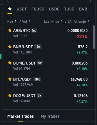 bx_xxxxxxx's tweet photo. .@binance who made the decision just now to increase the spacing on the trade market coloumn?
This is a disaster. Change it back asap!

& fire the person who likely spent far too long making this insane decision. Can now only see 5 pairs in the list compared to about 15 before.