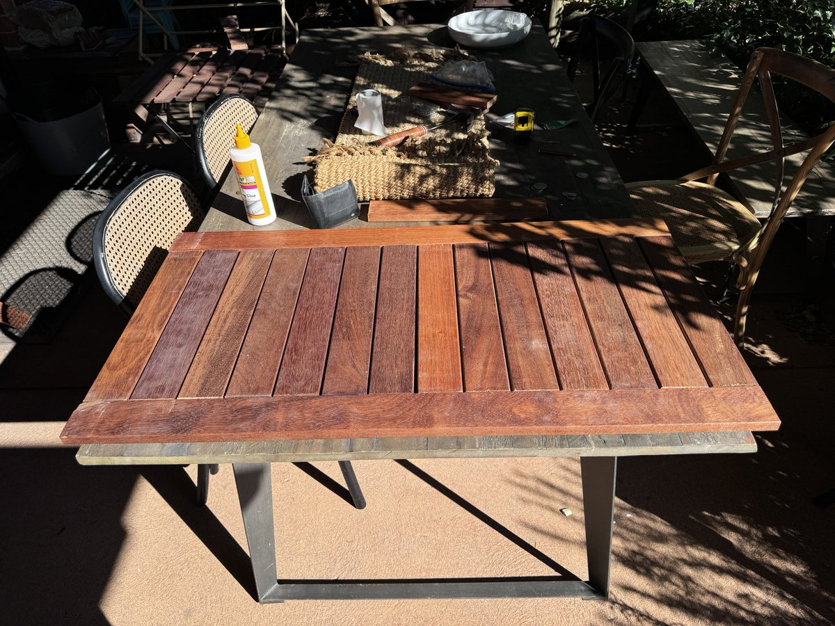 jasegooding's tweet photo. (Sorry mum for using your outdoor dining table as a workbench) https://t.co/bj78Z7tn31