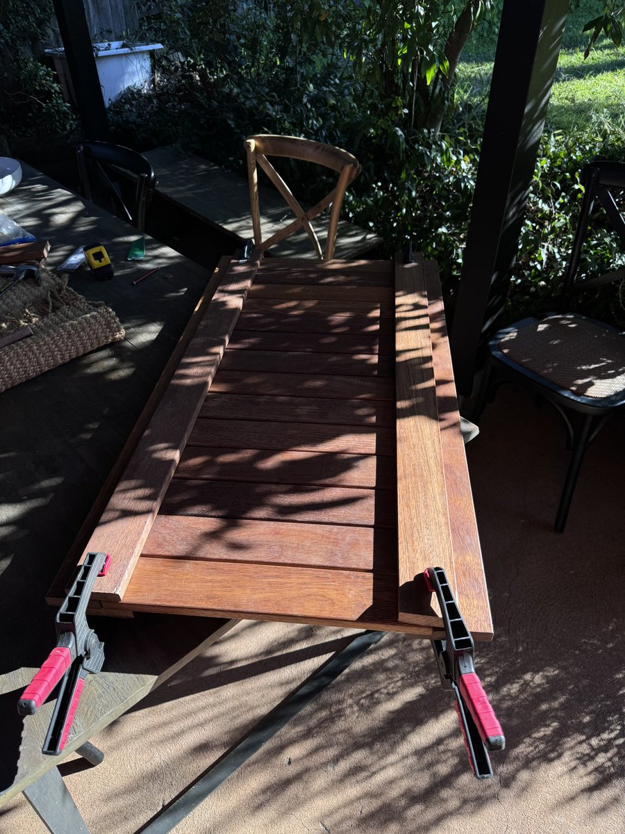 jasegooding's tweet photo. (Sorry mum for using your outdoor dining table as a workbench) https://t.co/bj78Z7tn31