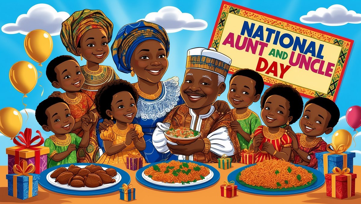 AskNigeriaNews's tweet photo. National Aunt and Uncle Day is a special occasion dedicated to celebrating those beloved family members who hold a special place in our hearts. Aunts and uncles play a role in our lives offering love and support. What is your favorite memory? #belovedfamily #auntanduncle #memory https://t.co/CCQJg1S5yv