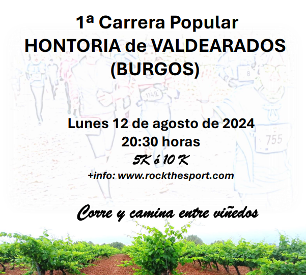 12/08 🏃🏼‍♀️🏃🏼 1ª CARRERA POPULAR HONTORIA DE VALDEARADOS (Burgos)

🗓️ Lunes 12 de Agosto de 2024
🏁 10 k y 5 k 🕖20:30h
📍 Frontón (Hontoria de Valdearados)

✍️ Inscripciones hasta el 12 de Agosto a las 18:00
rockthesport.com/es/evento/1-ca…