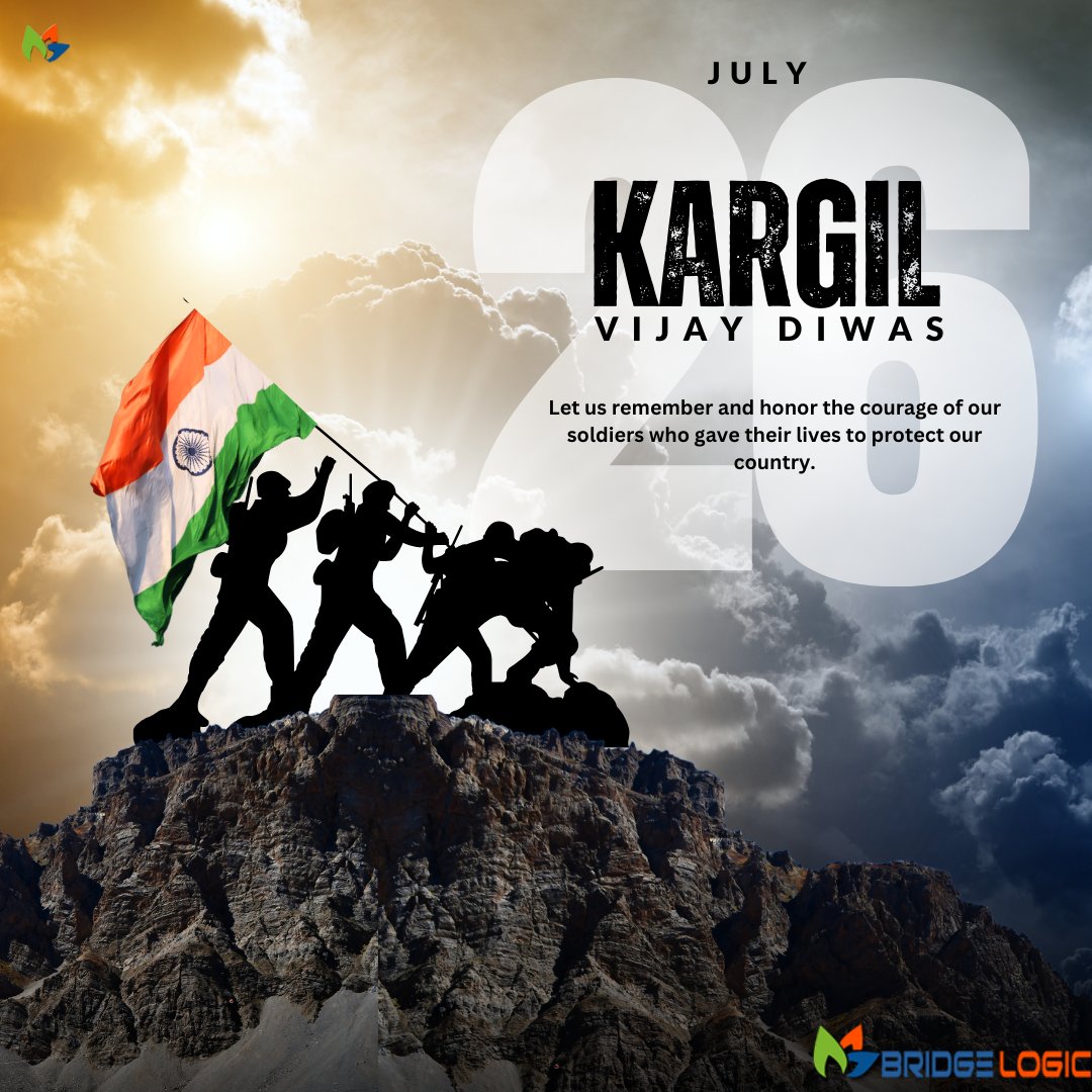 HRDeptBLS's tweet photo. Honoring the Brave: On Kargil Vijay Diwas, we salute the valor and sacrifice of our heroes who triumphed in the Kargil War. Their courage continues to inspire us all.
.
.
.
#KargilVijayDiwas #SaluteToOurHeroes -#RememberingTheBrave #KargilWarHeroes #IndiaStrong #VictoryInKargil https://t.co/GpK3E2xOoF
