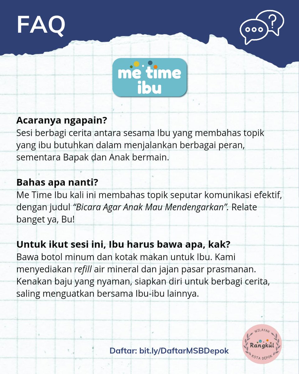 oistibani's tweet photo. Depoookkkk~ ayo kita belajar dan bermain bareng-bareng! Perdana MainSamaBapak X MeTimeIbu diselenggarakan di Depok~ Ayo bangun hubungan yang lekat dan aman sama sama 💕 https://t.co/yVhSfCXola